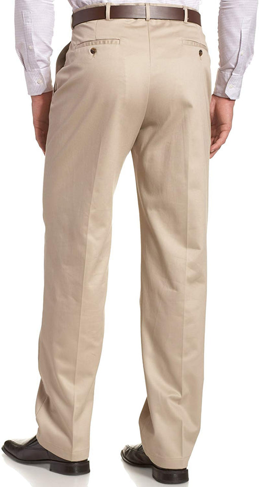 Haggar Pantalones de Trabajo para Hombre con Cintura expandible Oculta para Fin de Semana, sin Plancha, Parte Delantera Lisa