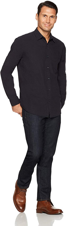 Amazon Essentials Camisa de popelín para Hombre, Manga Larga, Ajuste Regular, Estilo Casual