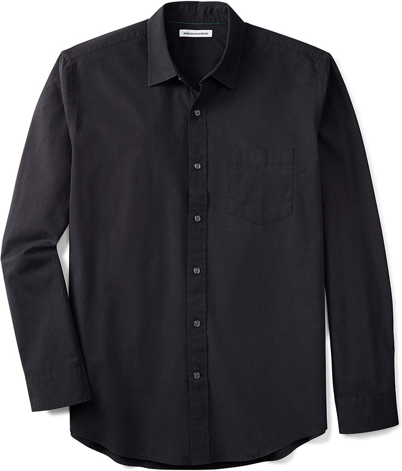 Amazon Essentials Camisa de popelín para Hombre, Manga Larga, Ajuste Regular, Estilo Casual