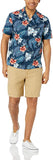 Amazon Brand - Camisa hawaiana tropical de algodón 100% con ajuste estándar de 28 palmeras para hombre