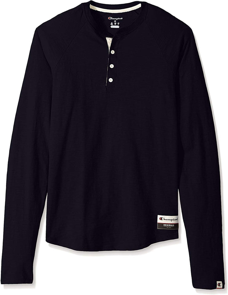 Champion Authentic Originals Henley - Playera de Manga Larga Camisa para Hombre
