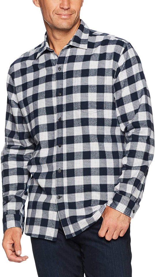 Amazon Essentials para hombre ajuste Regular manga larga Plaid camisa de franela