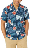 Amazon Brand - Camisa hawaiana tropical de algodón 100% con ajuste estándar de 28 palmeras para hombre