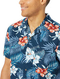 Amazon Brand - Camisa hawaiana tropical de algodón 100% con ajuste estándar de 28 palmeras para hombre
