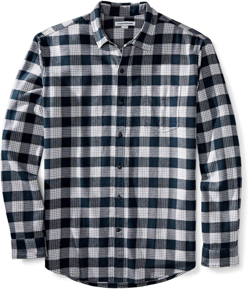Amazon Essentials para hombre ajuste Regular manga larga Plaid camisa de franela